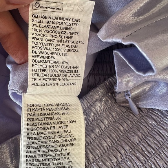 & Other Stories Metallic Puff Sleeve Top in Lilac size 36 / S - Picture 9 of 9